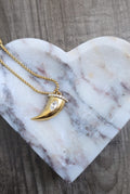 18K Gold plated Horn Cubic Zirconia Statement Necklace