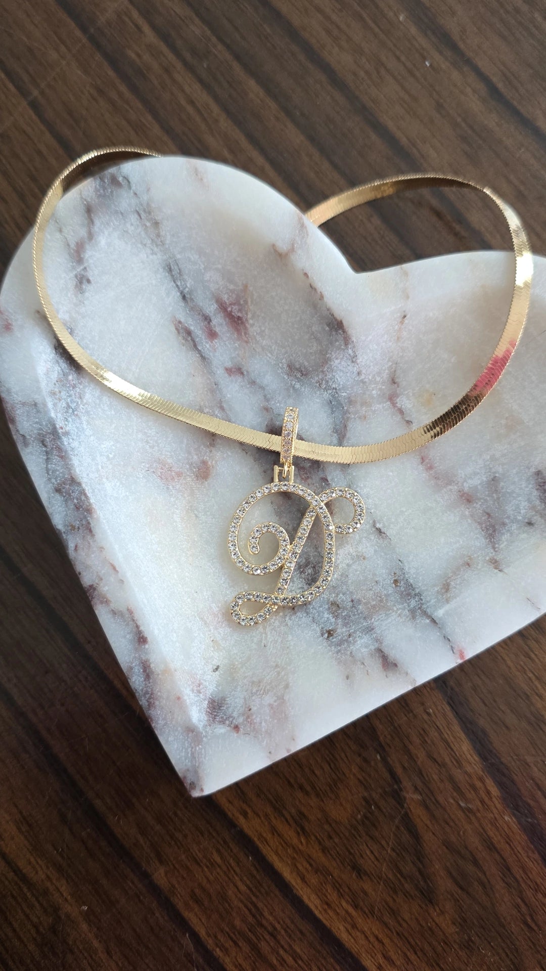 Herringbone Initial Necklace