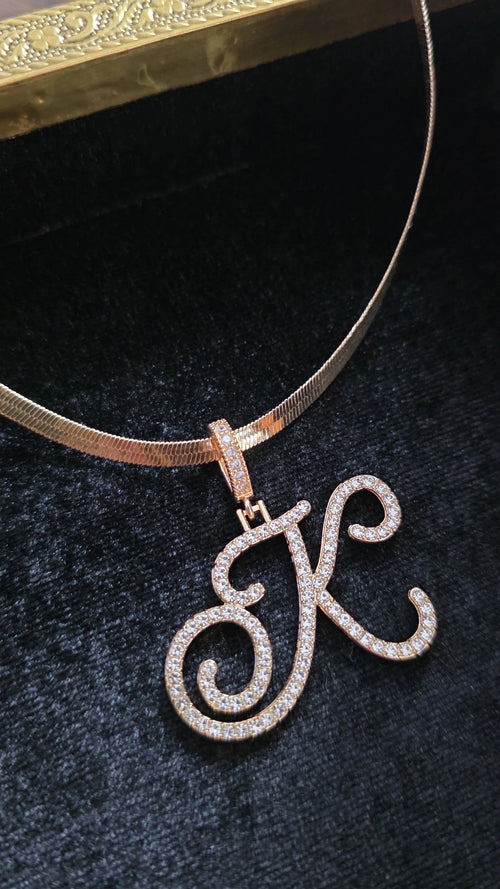 Herringbone Initial Necklace